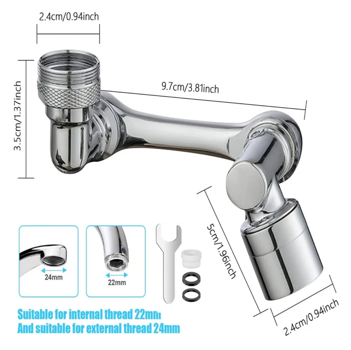 Miniatura 3 de Grifo Giratorio 1080° Ahorra Agua Cocina